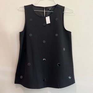 Ann Taylor black dot blouse NWT size s